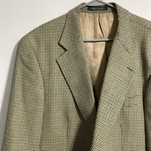 Chaps Ralph Lauren Wool Silk Sport Coat Mens 42R Houndstooth Blazer Suit Jacket - Picture 3 of 16
